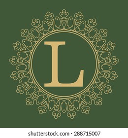 Minimalist modern design monogram in one line, the same thickness. Elegant vector style.