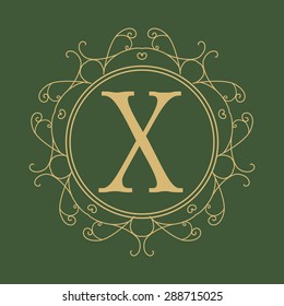 Minimalist modern design monogram in one line, the same thickness. Elegant vector style.
