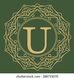 Minimalist modern design monogram in one line, the same thickness. Elegant vector style.