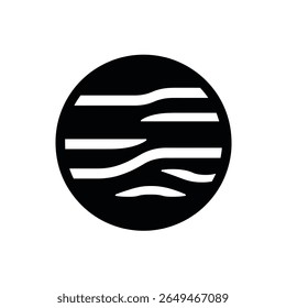 Minimalist modern design showing horizontal stripes forming an abstract composition within a round shape on a transparent background.
