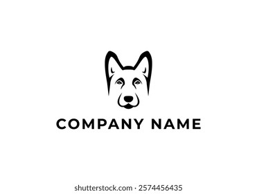 Minimalist Modern Dog Vector Logo