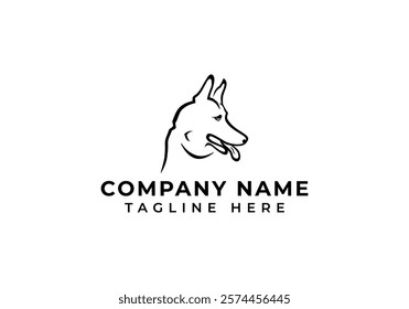 Minimalist Modern Dog Vector Logo