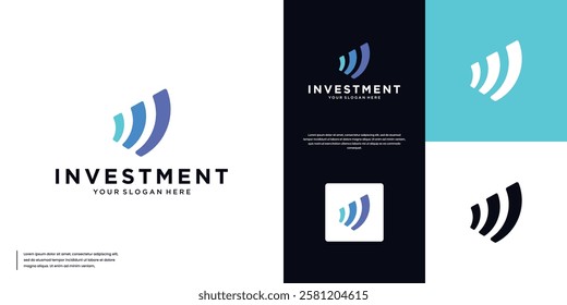 minimalist modern financial chart , digital investment , services , graphic vector template.