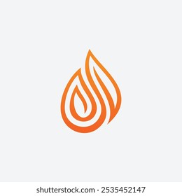 Ilustración vectorial de logotipo de fuego moderno minimalista