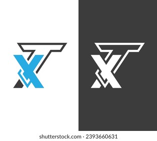 Minimalist Modern Flat abstract XT Letter Logo