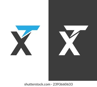 Minimalist Modern Flat abstract XT Letter Logo