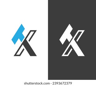 Minimalist Modern Flat abstract XT Letter Logo