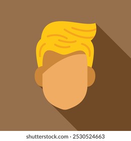 Ilustração de design plano minimalista e moderno com um jovem com cabelo loiro, adequado para avatares ou imagens de perfil