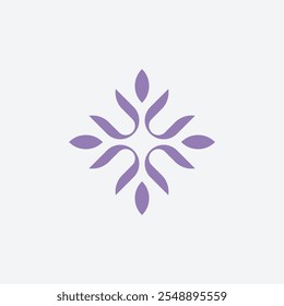 Minimalist Modern Flower Icon Vector Illustration