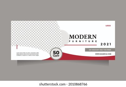 Minimalist modern furniture promotion design. Creative concept Flat design vector with a photo collage. Usable for social media, banner, and web internet ads