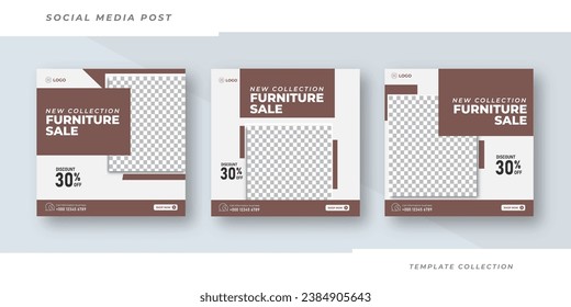 Minimalist modern furniture for sale social media post template design