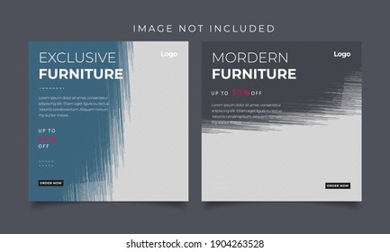 Minimalist modern furniture social media post template, Minimalist modern furniture social media post template, Set of editable social media post template for furniture sale