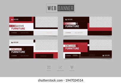 Minimalist modern furniture web banner 