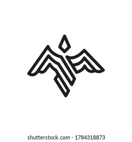 Ave geométrica minimalista y moderna. Diseño del logotipo del vector.