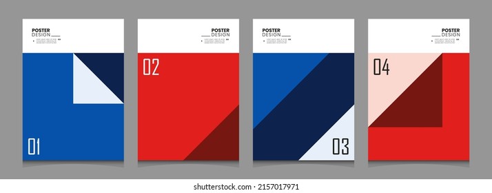 Minimalist modern geometric office business poster background vector collection. Presentation report banner, magazine, social media, creative album, art cover editable layout template.