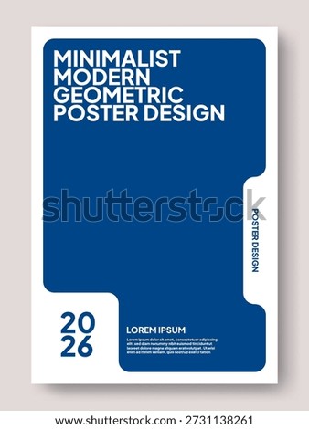 Minimalist Modern Geometric Poster Design Template, Blue Corporate Annual Report Cover for 2026