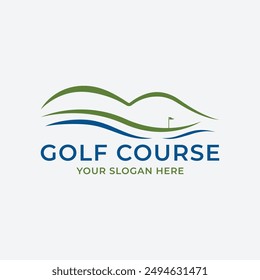 Minimalist Modern Golf Course Logo Vector Illustration