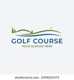 Minimalist Modern Golf Course Logo Vector Illustration