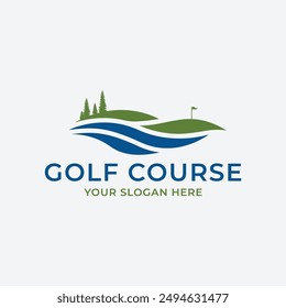 Minimalist Modern Golf Course Logo Vector Illustration