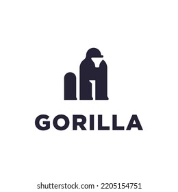 minimalist modern gorilla monkey kingkong logo design