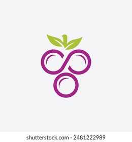 Minimalista Modern Grapes Logo Icon Vector