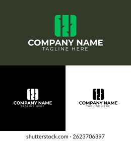 minimalist and modern green bamboo logo design