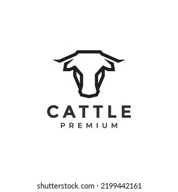 minimalist modern head cow cattle logo