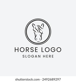 Minimalist Modern Horse Logo Vector Illustration