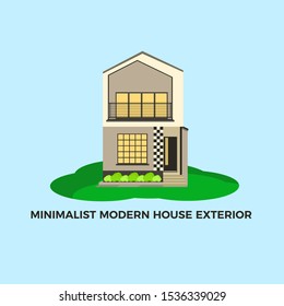Minimalist modern house exterior design with 2 floor
