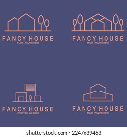 minimalist modern house fancy icon vector illustration template design
