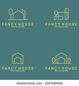 minimalist modern house fancy icon vector illustration template design