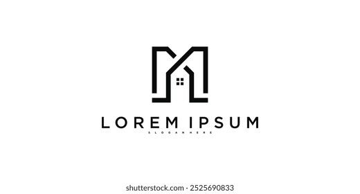 Minimalist modern house logo design template. Premium Vector