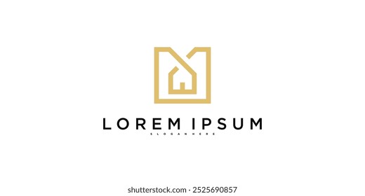 Minimalist modern house logo design template. Premium Vector