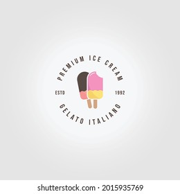 Minimalist Modern Ice Cream Icon Logo Vintage Vector Illustration Design