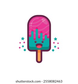 Minimalist Modern Ice Cream Icon Logo Graphic.
