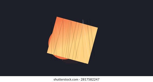 A minimalist and modern illustration featuring an orange square filled with fine vertical line textures. The dark background enhances the vibrancy of the orange creating a high-impact design suitable for modern graphic projects.