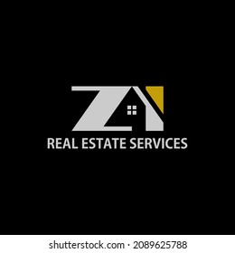 diseño minimalista y moderno de logotipo inicial para servicios inmobiliarios