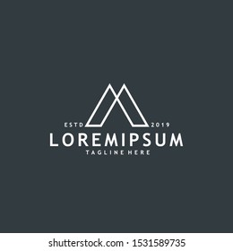 Minimalist and modern initial A or M logo design