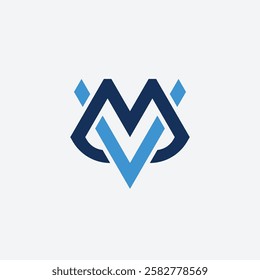 Minimalist Modern Initials MV Logo Design