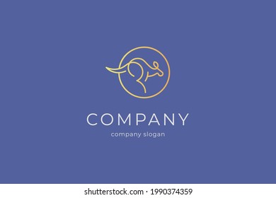 minimalist modern kangaroo logo template
