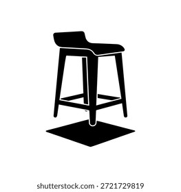 Minimalist Moderne Küche Bar Hocker Möbel Silhouette Vektorgrafik für den Innenraum Essbereich und High Cafe Sitzecke Dekor