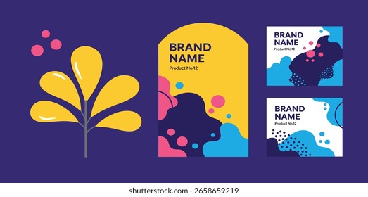 Design de rótulo minimalista e moderno com layout estruturado e tipografia refinada.