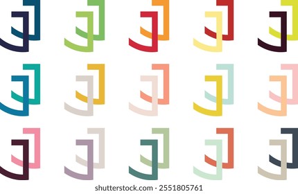 Minimalist modern letter J logo Pack. Colorful Letter J  Logo vector. Media Corporate Business icon. 2 color J Logo pack. Modern unique creative logo vector