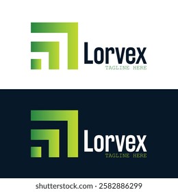Minimalist modern letter logo design lorvex modern and creative