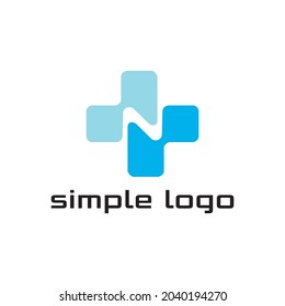 minimalist and modern letter N logo for medical company