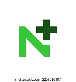 minimalist and modern letter N logo for medical company