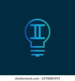 Minimalist Modern Light Bulb Logo Icon Vector