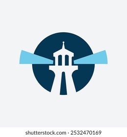 Minimalistische moderne Leuchtturm-Logo-Vektorgrafik