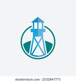 Minimalist Modern Lighthouse Logo Vector 