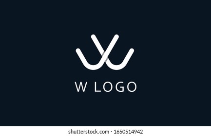 Minimalist modern line art letter W logo. This logo icon incorporate with two abstract triangle in the creative way.